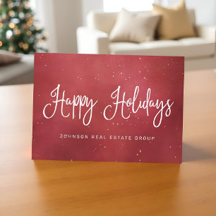 Modern Festive Red Christmas Business Holiday Card