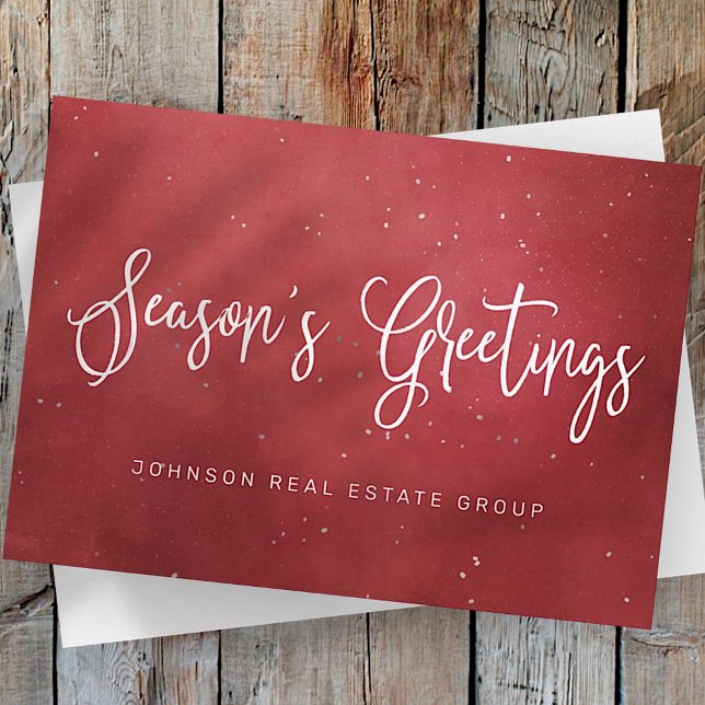 Modern Festive Red Christmas Business Holiday Card (Creator Uploaded)
