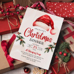 Modern Festive Santas Hat Christmas Party Invitation<br><div class="desc">Modern Festive Santas Hat Christmas Party Invitation</div>