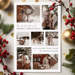 Modern Festive seven Photo collage Christmas   Holiday Card<br><div class="desc">Modern Festive seven Photo collage Christmas HolidayCard</div>