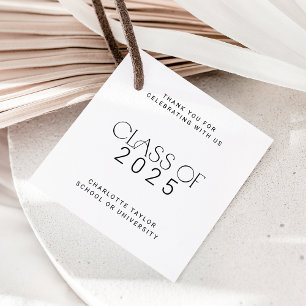 Modern Fete Class of 2025 Thank You Graduation Favor Tags