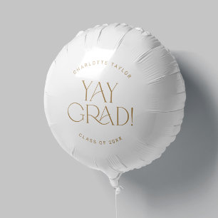 Modern Fete   Gold Yay Grad Graduation Balloon