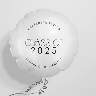 Modern Fete   Minimal Class of 2025 Graduation Balloon