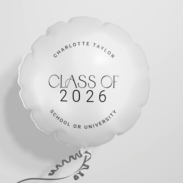 Modern Fete | Minimal Class of 2026 Graduation Balloon (Modern Fete | Minimal Class of 2026 Graduation Balloon)