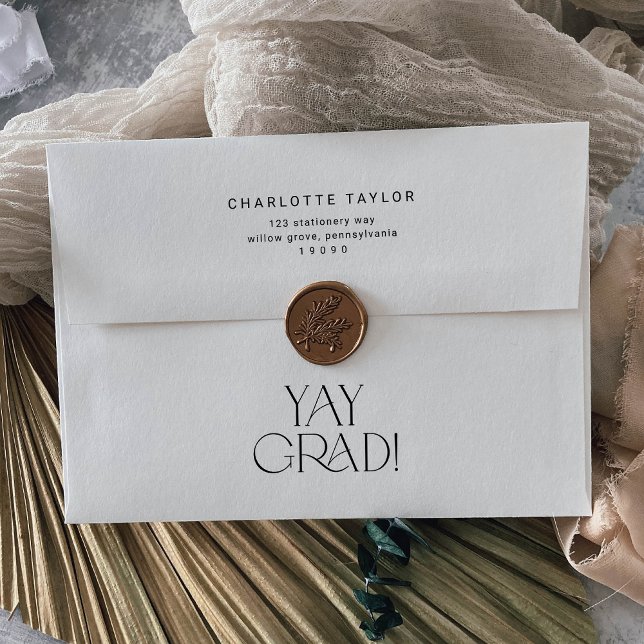 Modern Fete | Minimal Yay Grad Graduation Envelope (Creator Uploaded)