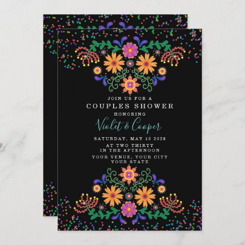 Modern Fiesta and Cactus Colorful Couples Shower I Invitation