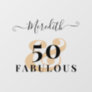 Modern Fifty and Fabulous 50 Years Birthday Name Wall Decal