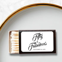 Modern Fifty and Fabulous 50th Birthday Party Matchboxes