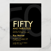 Modern Fifty and Fabulous Bold 50th Birthday Party