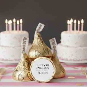 Modern Fifty and Fabulous Bold 50th Birthday Party Hershey®'s Kisses®