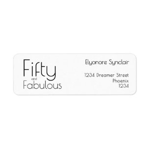 Modern Fifty and Fabulous Bold 50th Birthday Party Label