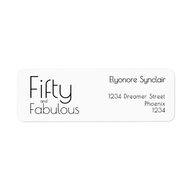 Modern Fifty and Fabulous Bold 50th Birthday Party Label (Front)