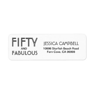 Modern Fifty and Fabulous Bold 50th Birthday Party Label