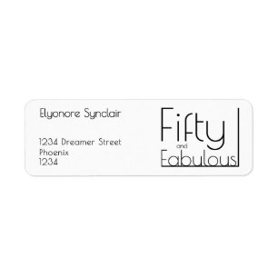 Modern Fifty and Fabulous Bold 50th Birthday Party Label