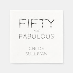 Modern Fifty and Fabulous Bold 50th Birthday Party Napkins