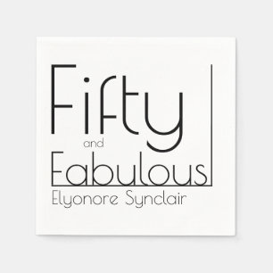 Modern Fifty and Fabulous Bold 50th Birthday Party Napkins