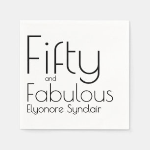 Modern Fifty and Fabulous Bold 50th Birthday Party Napkins
