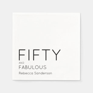 Modern Fifty and Fabulous Bold 50th Birthday Party Napkins