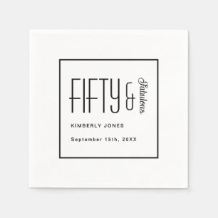 Modern Fifty and Fabulous Bold 50th Birthday Party Napkins
