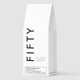 Modern Fifty and Fabulous Bold 50th Birthday Party Roasted Coffee