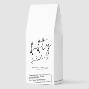 Modern Fifty and Fabulous Bold 50th Birthday Party Roasted Coffee