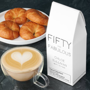Modern Fifty and Fabulous Bold 50th Birthday Party Roasted Coffee