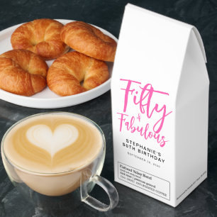 Modern Fifty and Fabulous Bold 50th Birthday Party Roasted Coffee