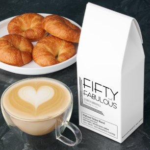 Modern Fifty and Fabulous Bold 50th Birthday Party Roasted Coffee