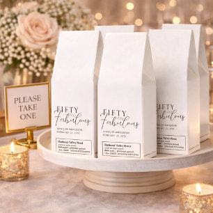 Modern Fifty and Fabulous Bold 50th Birthday Party Roasted Coffee