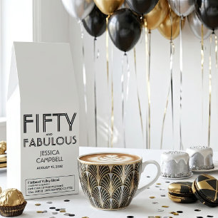 Modern Fifty and Fabulous Bold 50th Birthday Party Roasted Coffee