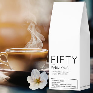 Modern Fifty and Fabulous Bold 50th Birthday Party Roasted Coffee