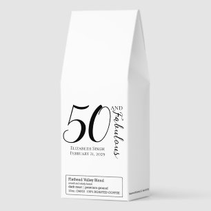 Modern Fifty and Fabulous Bold 50th Birthday Party Roasted Coffee