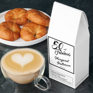 Modern Fifty and Fabulous Bold 50th Birthday Party Roasted Coffee