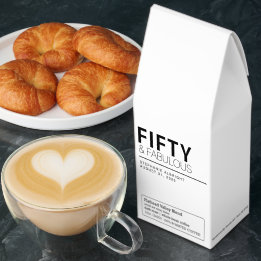Modern Fifty and Fabulous Bold 50th Birthday Party Roasted Coffee