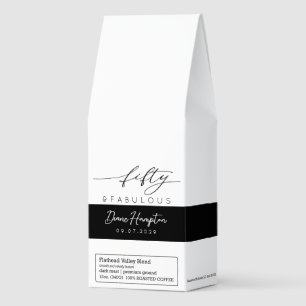 Modern Fifty and Fabulous Bold 50th Birthday Roasted Coffee