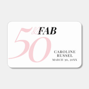 Modern Fifty and Fabulous Name 50th Birthday Party Matchboxes