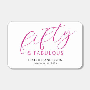 Modern Fifty and Fabulous Name 50th Birthday Party Matchboxes