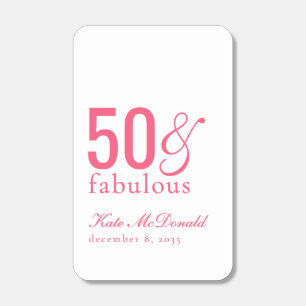 Modern Fifty and Fabulous Name 50th Birthday Party Matchboxes