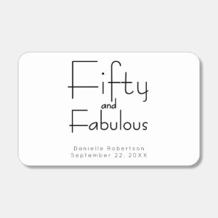 Modern Fifty and Fabulous Name 50th Birthday Party Matchboxes