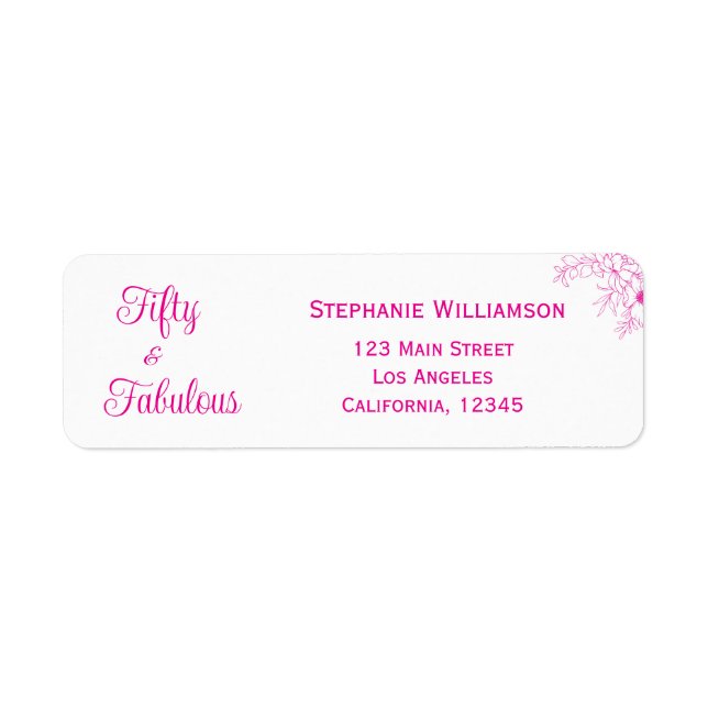 Modern Fifty and Fabulous Party Label (Front)