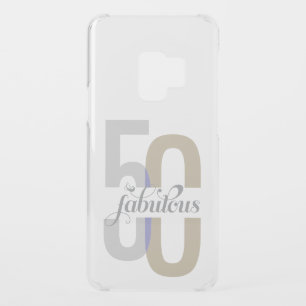 Modern Fifty & Fabulous 50th Birthday Elegant Uncommon Samsung Galaxy S9 Case
