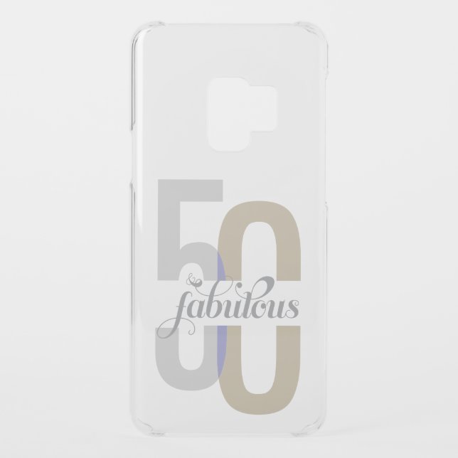 Modern Fifty & Fabulous 50th Birthday Elegant Uncommon Samsung Galaxy Case (Back)