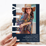 Modern FIFTY Photo 50th Birthday Party Invitation<br><div class="desc">Mark the big Five-O with flair! Our modern 50th birthday invitation is designed to be as trendy as you are. Featuring a sleek navy blue background that you can easily change to any desired color and a bold white 'FIFTY' text, it's the perfect way to set the tone for an...</div>