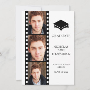 Modern Film Strip Photo Graduation Announcement