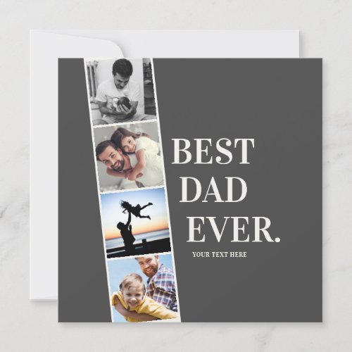 Modern Filmstrip Best Dad Ever Photo Collage Card