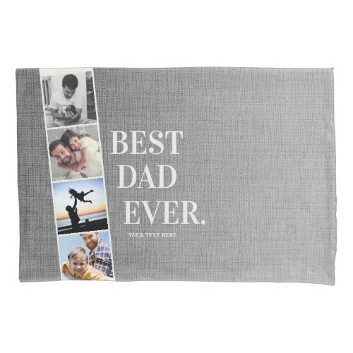 Modern Filmstrip Best Dad Ever Photo Collage Pillow Case