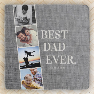 Modern Filmstrip Best Dad Ever Photo Collage Trivet