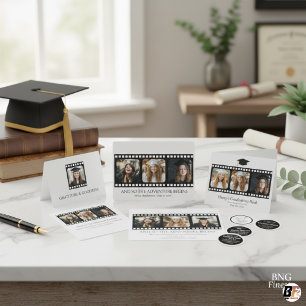 Modern Filmstrip Graduation Announcement 3 Photo 