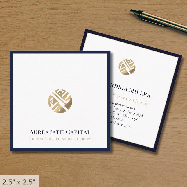 Modern Finance Business Cards Blue Border (Creator Uploaded)