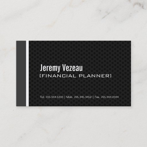 Customizable Modern Financial Planner Business Cards